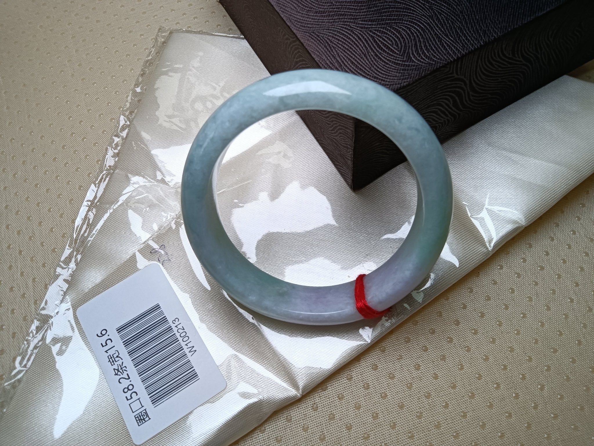 Apple Green & Lavender Myanmar Jadeite Bangle (SIZE:58 - 59mm) - Jadeite Ding