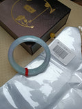 Apple Green & Lavender Spring Color Burmess Jadeite Bracelet (Size:55 - 56mm) - Jadeite Ding