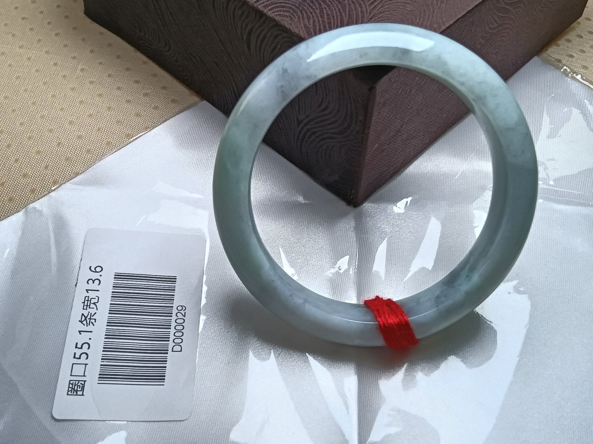 Apple Green mixed Lavender Burmese Jadeite Bracelet with Certificate (Size:54 - 55mm) - Jadeite Ding