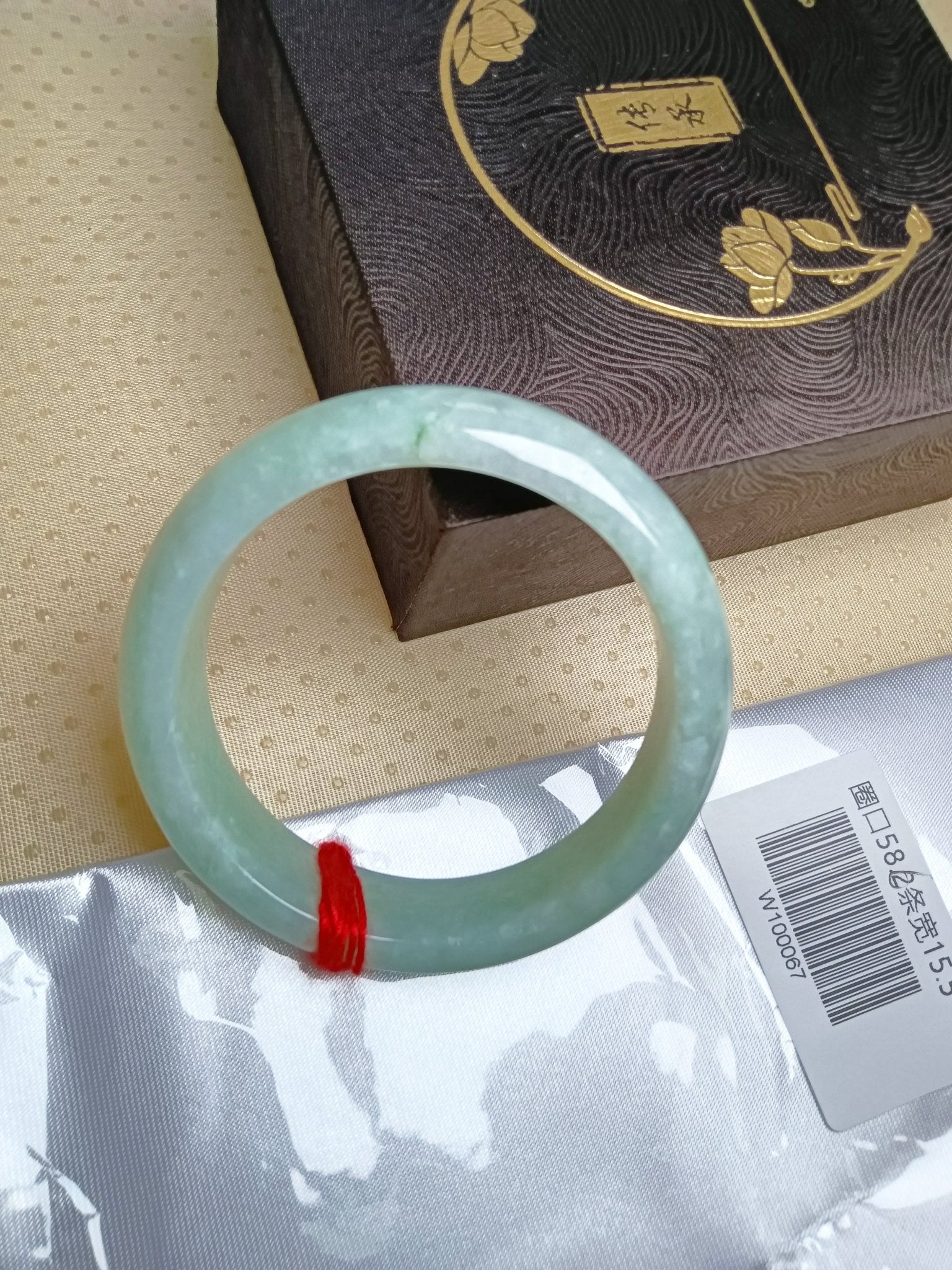 Apple GreenType A Jade Burmess Jadeite Bracelet (SIZE:57 - 58mm) - Jadeite Ding