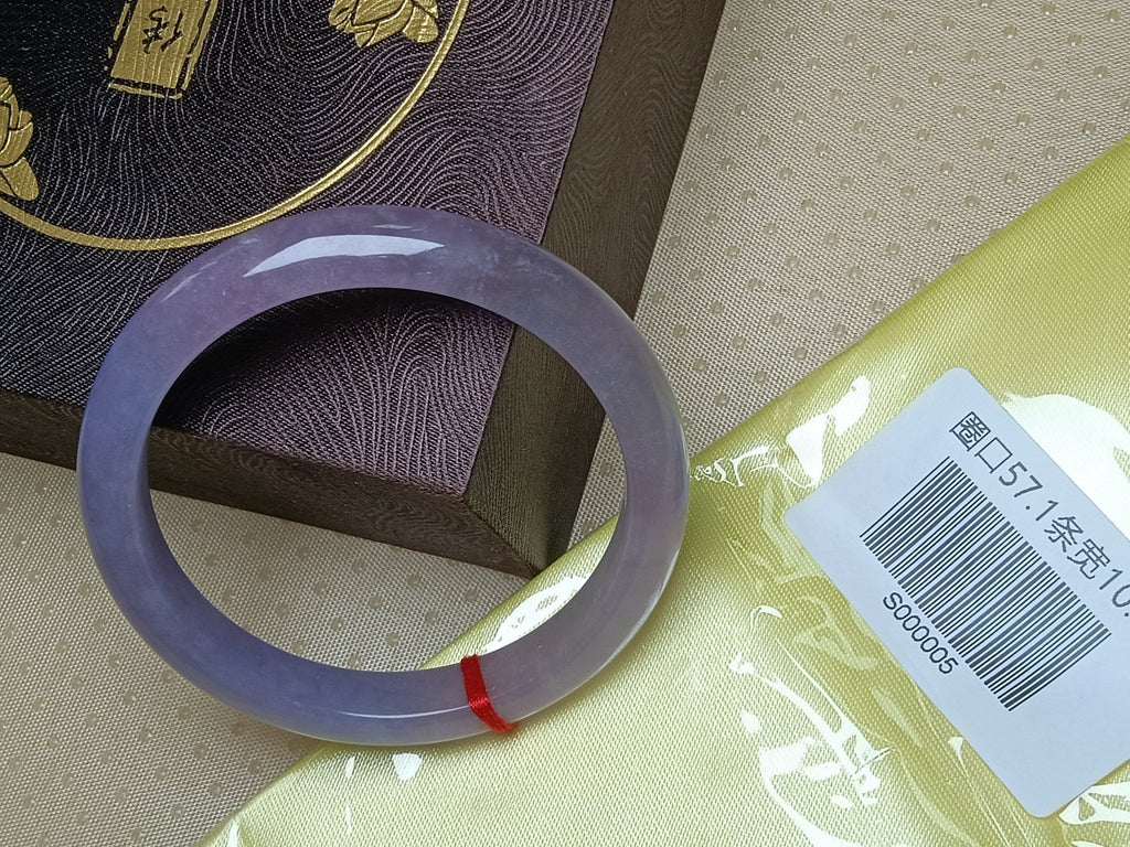 Buttery Full Lavender Natural Burmess Type - A Jadeite Bangles (Size:56 - 57mm) S005 - Jadeite Ding