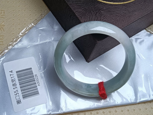 Clear Lavender&Green Burmese JGIA Certified Jadeite Bangle (Size:55 - 56mm) - Jadeite Ding