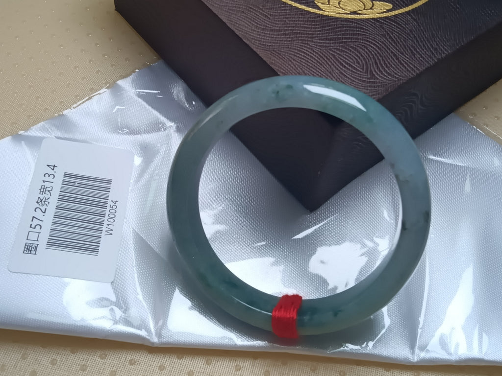 Full Green Burmese JGIA Certified Jadeite Bangle (Size:56 - 58mm) W054 - Jadeite Ding