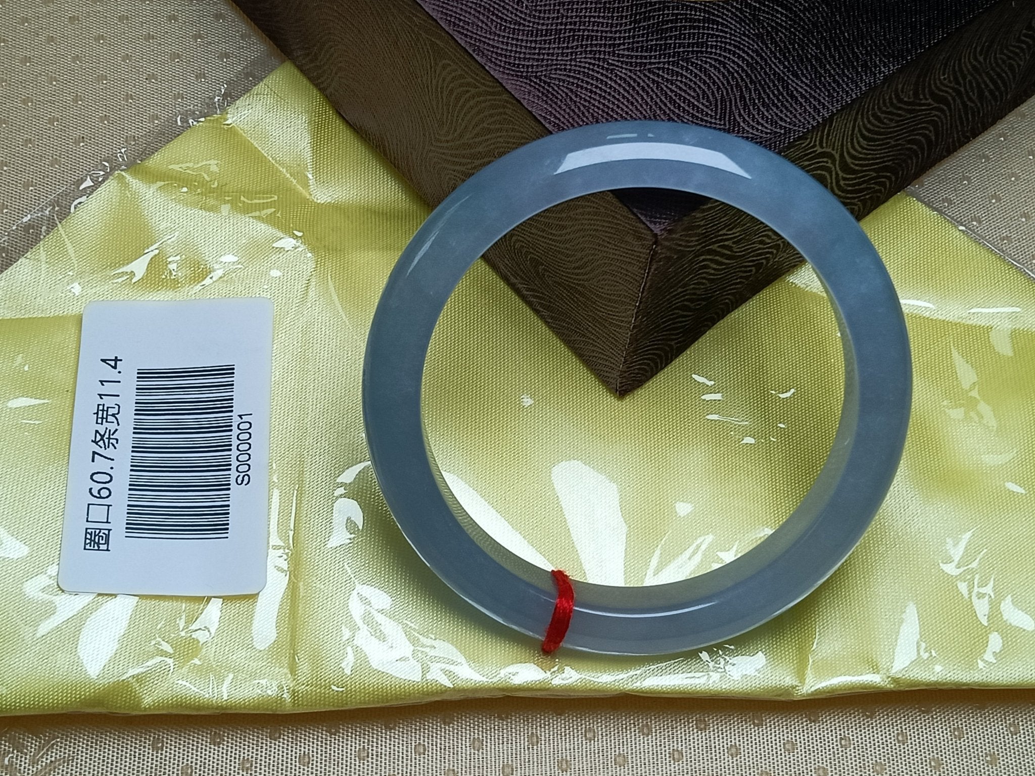 Ice Blue Green Even Color Burmess Grade A Jadeite Bracelets (Size:60 - 61mm) S001 - Jadeite Ding