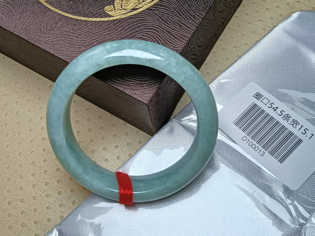 Icy Full Apple Green Nature Type - A Jadeite Bangles (Size:54 - 55mm) - Jadeite Ding
