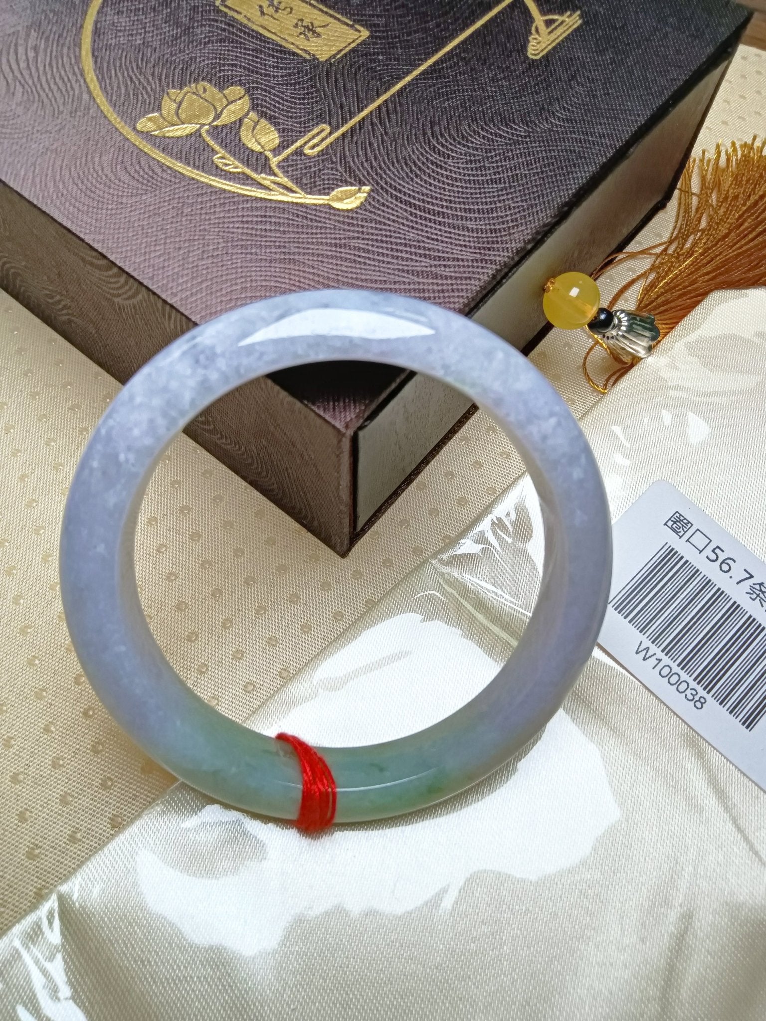 Icy Full Light Lavender Natural Jadeite Bangle(Size: 56 - 57mm) - Jadeite Ding