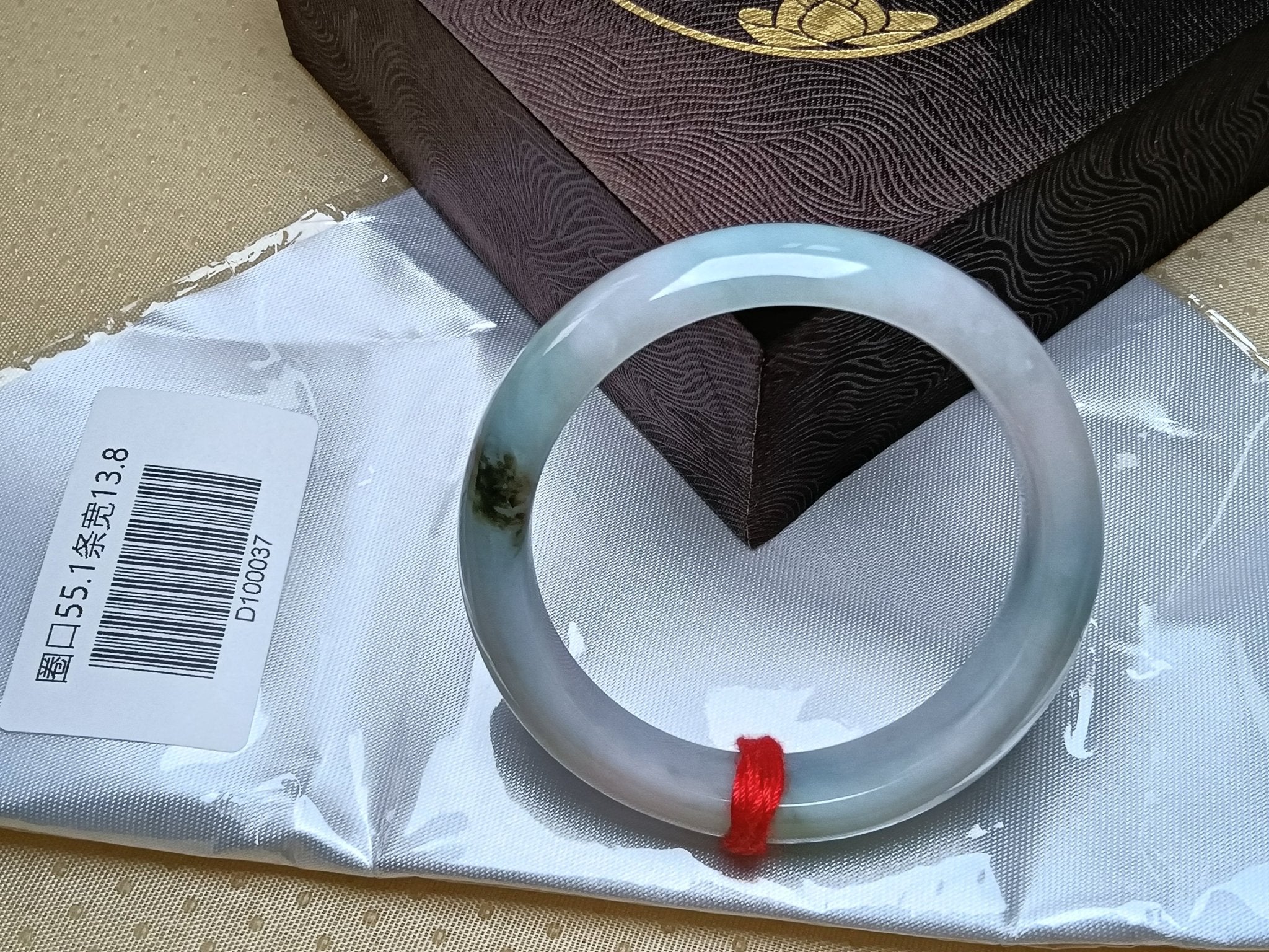 Lavender&Green with Floating Flower Burmese JGIA Certified Jadeite Bangle (Size:55 - 56mm) - Jadeite Ding