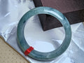 Light Green with Dark Green Inclusion Burmese Jadeite Bracelet with Certificate (Size:61mm) B6103 - Jadeite Ding