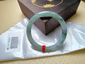 Light Green with Floating Flower and Gold Flecked Myanmar Jadeite Bracelet (Size: 59.1mm) W219 - Jadeite Ding