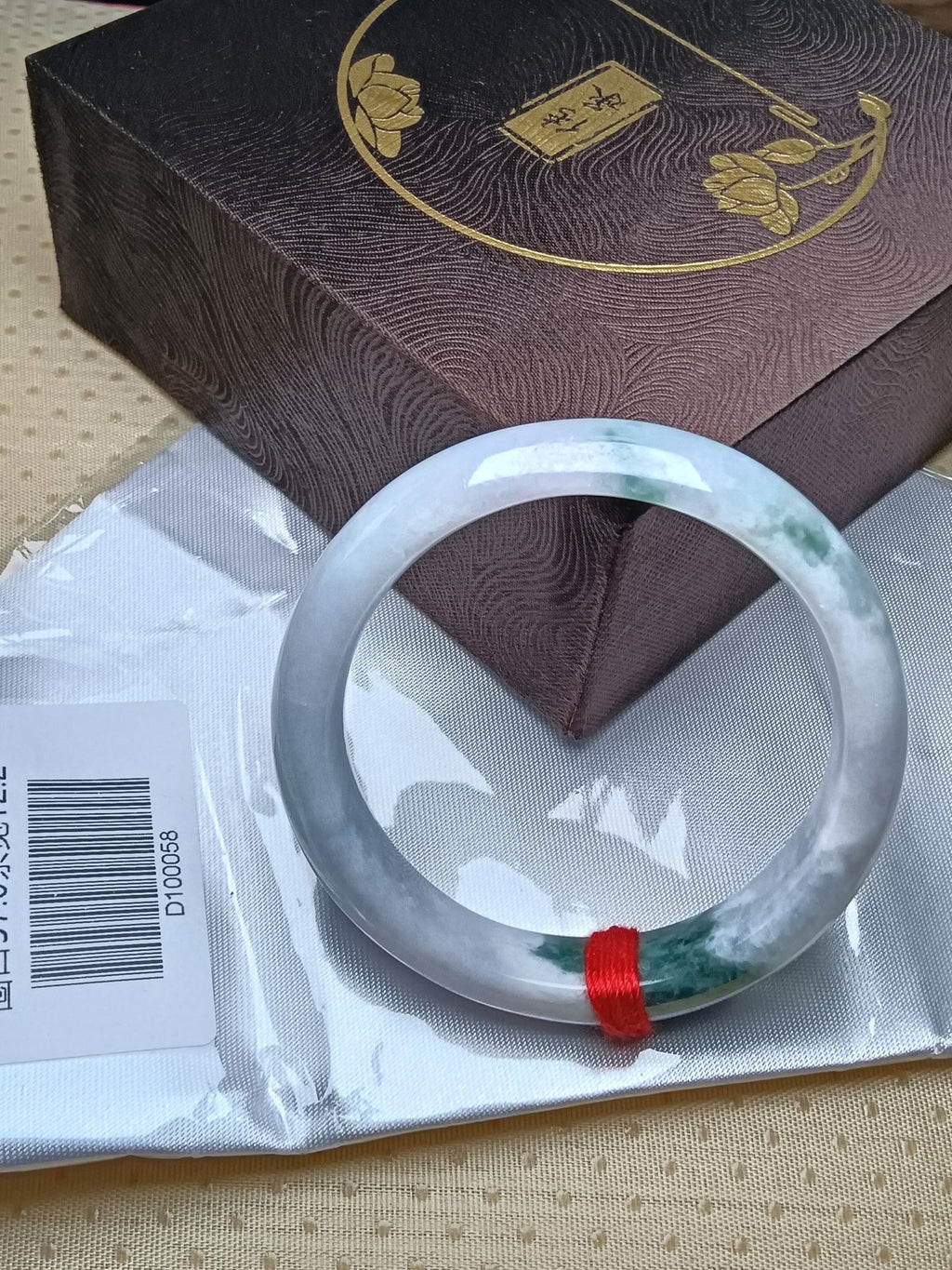 Light Lavendar with Spicy Green Burmese JGIA Certified Jadeite Bangle (Size:56 - 57mm) D058 - Jadeite Ding