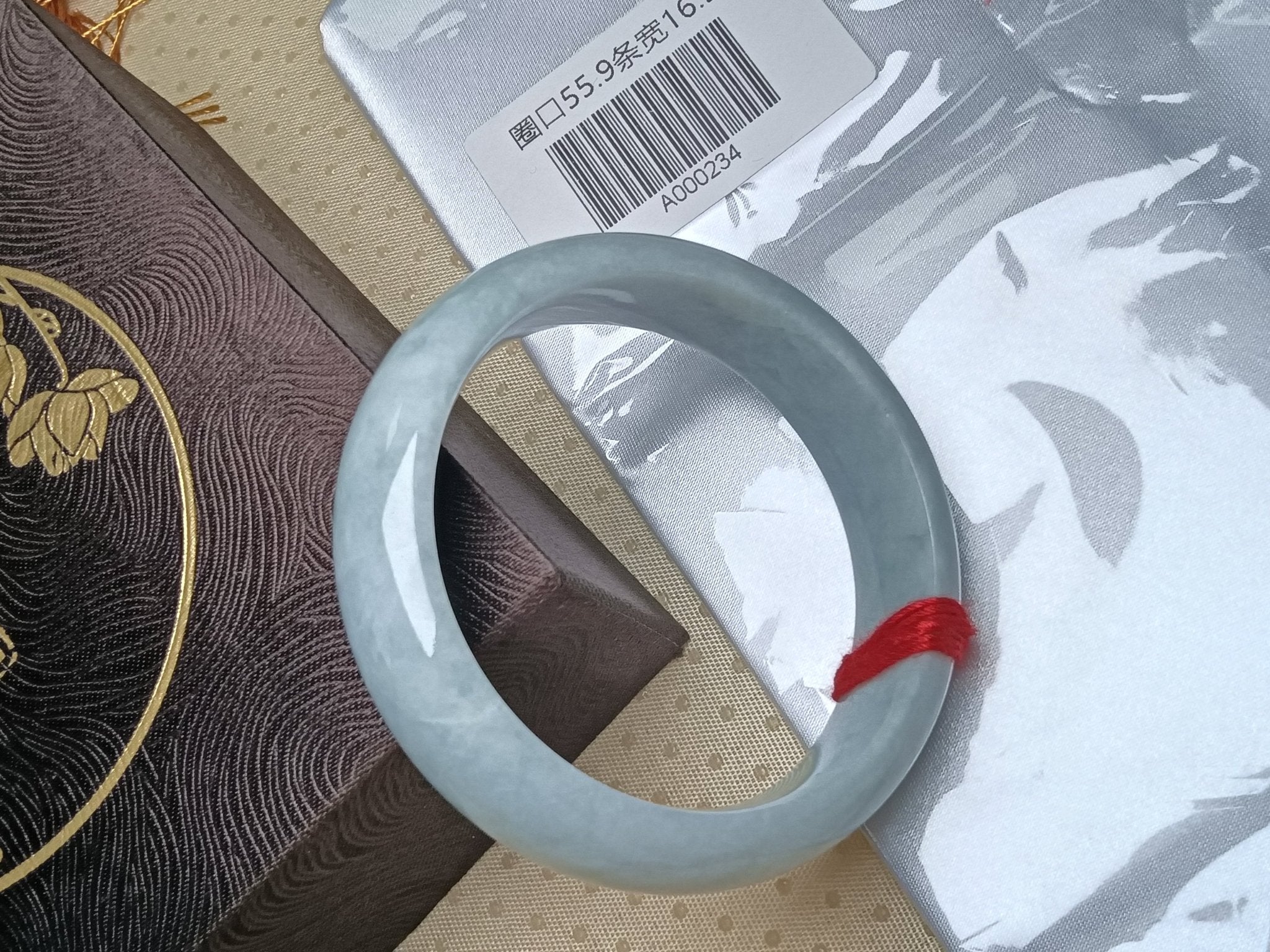 Light Lavender Natural Jadeite Type A Jade Bangle (Size:55 - 56mm) - Jadeite Ding