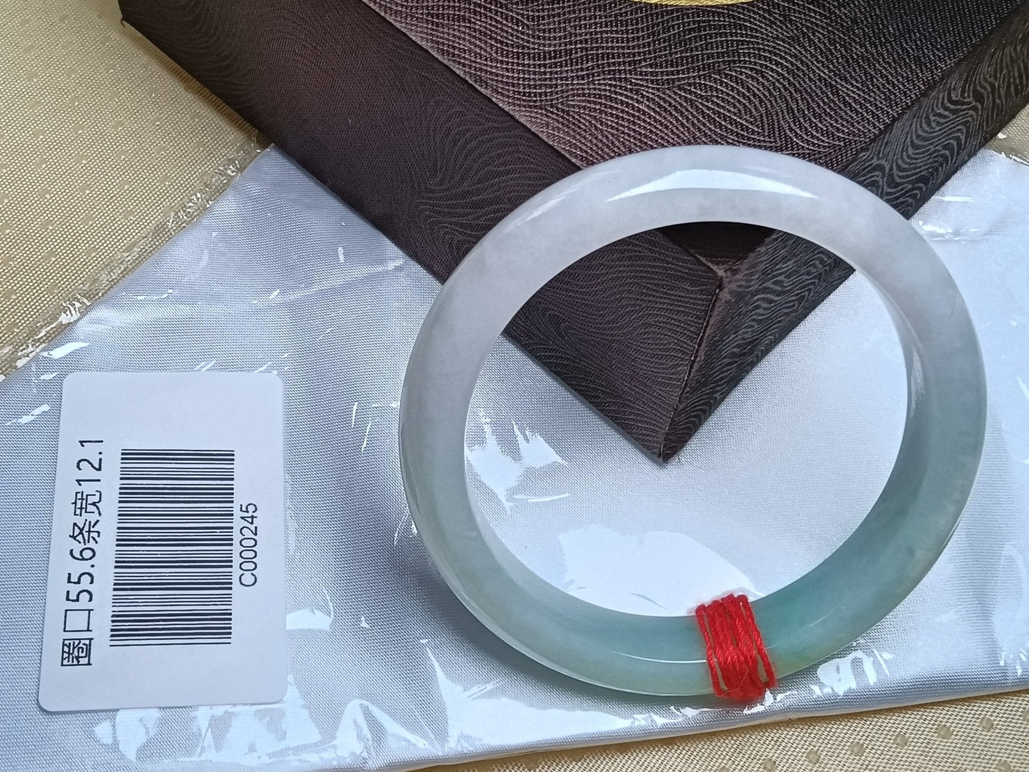 Light Lavender Natural Jadeite Type A Jade Bangle (Size:55 - 56mm) - Jadeite Ding