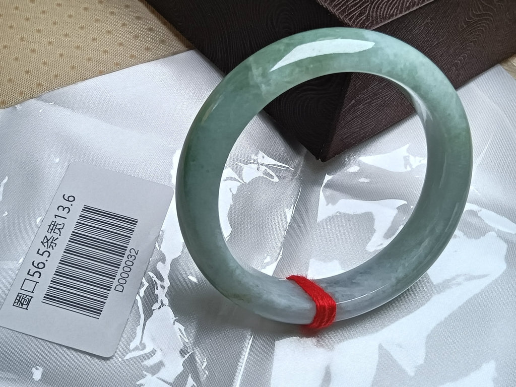 More Green & Lavendar Burmese JGIA Certified Jadeite Bangle (Size:56 - 57mm) D032 - Jadeite Ding