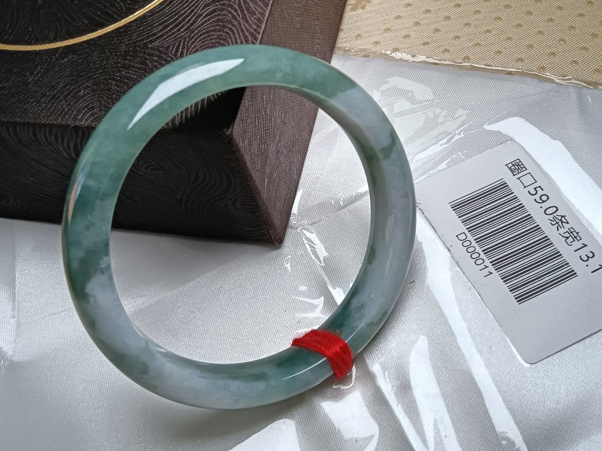 Natural Burmese Type - A Full Light Apple Green Jadeite Bangles (Size59 - 60mm) - Jadeite Ding