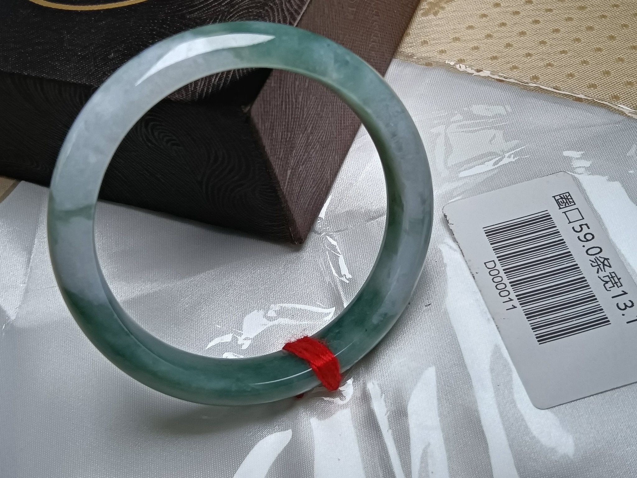 Natural Burmese Type - A Full Light Apple Green Jadeite Bangles (Size59 - 60mm) - Jadeite Ding