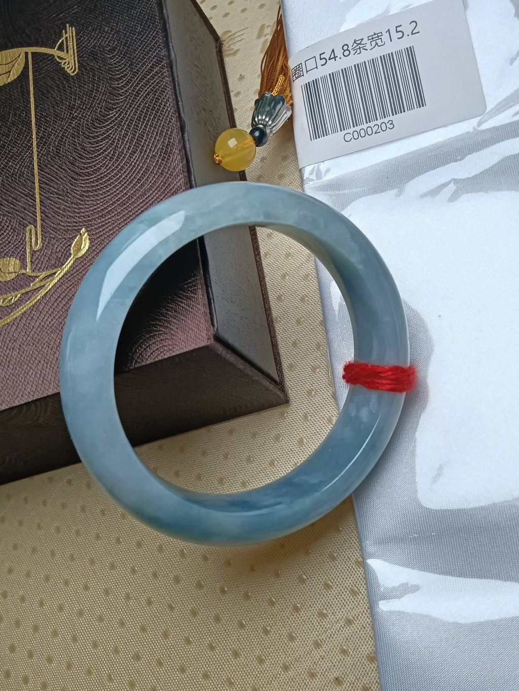 Natural Grade - A Jadeite Bangles Turquoise (Size:54 - 55mm) - Jadeite Ding