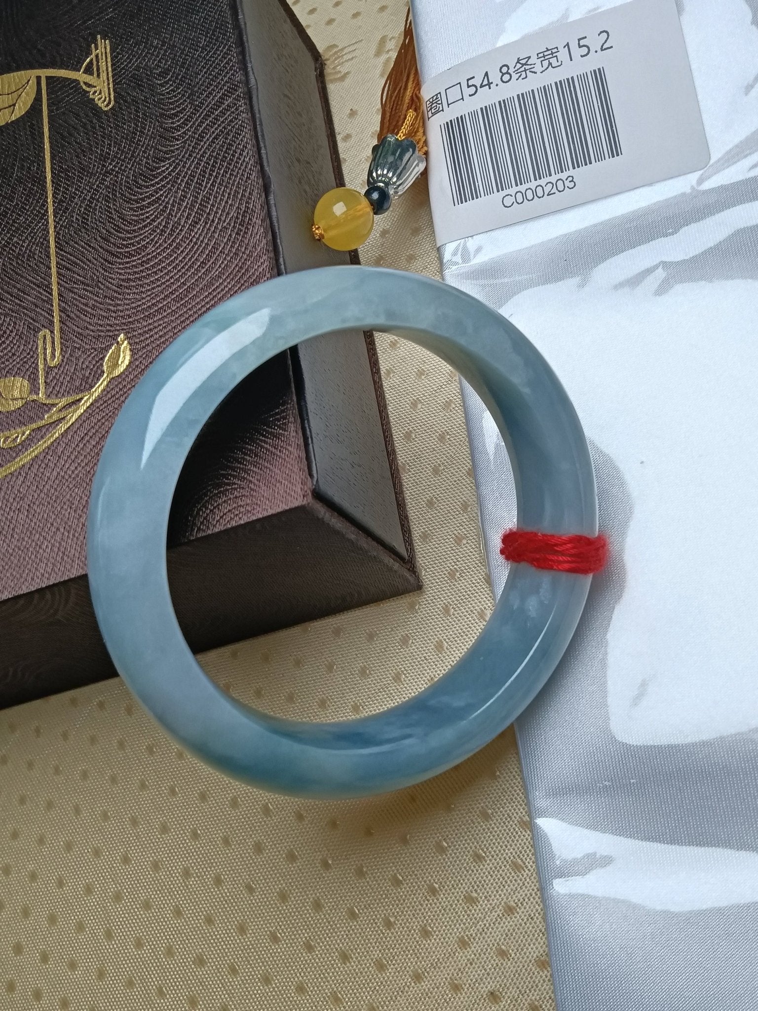 Natural Grade - A Jadeite Bangles Turquoise (Size:54 - 55mm) - Jadeite Ding