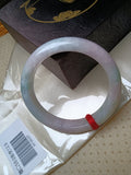 Pinkish Lavender with Light Apple Green Myanmar Jadeite Bracelet (Size: 59mm) W237 - Jadeite Ding