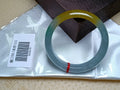 Shiny Icy Apple Green & White Yellow - Brown Patches Burmess Grade A Jadeite Bracelets (Size:59mm) S016 - Jadeite Ding