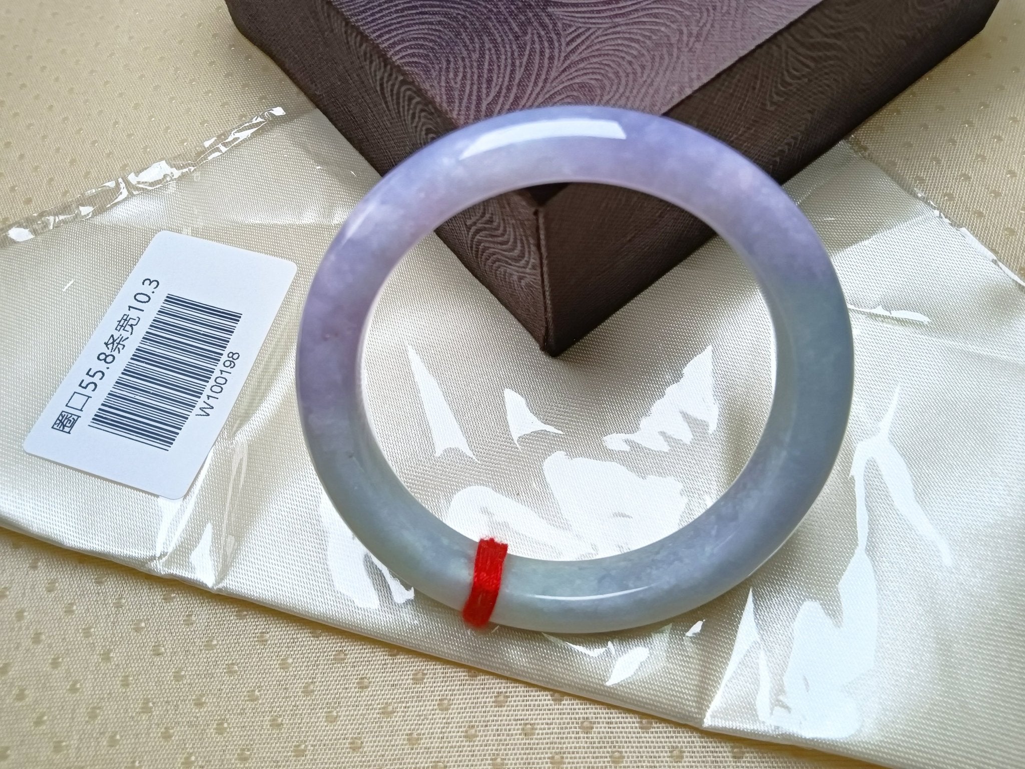 Spring Color Light Lavender mixed Apple Green Burmess Jadeite Bracelet (Size: 55 - 56mm) - Jadeite Ding