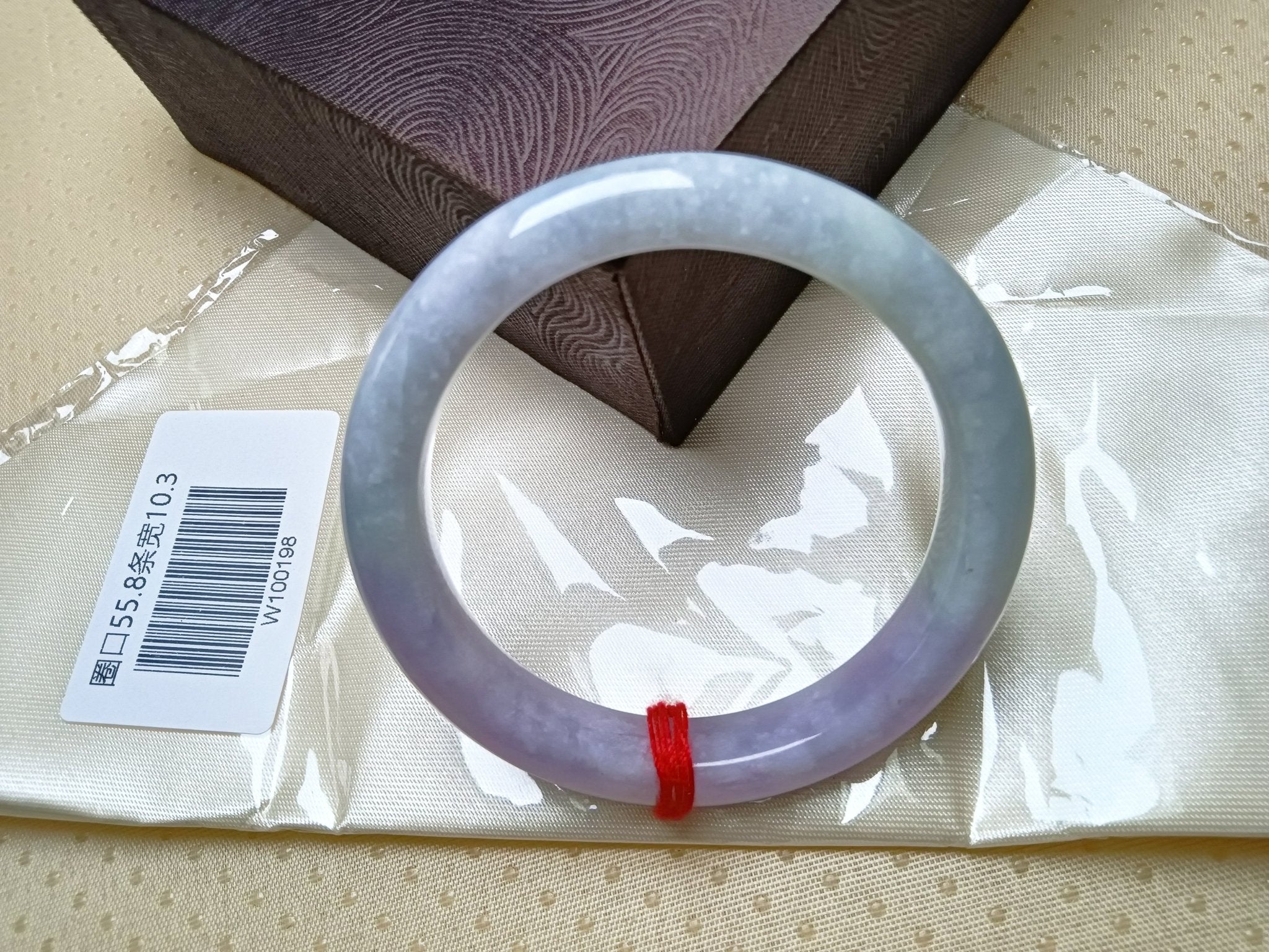 Spring Color Light Lavender mixed Apple Green Burmess Jadeite Bracelet (Size: 55 - 56mm) - Jadeite Ding