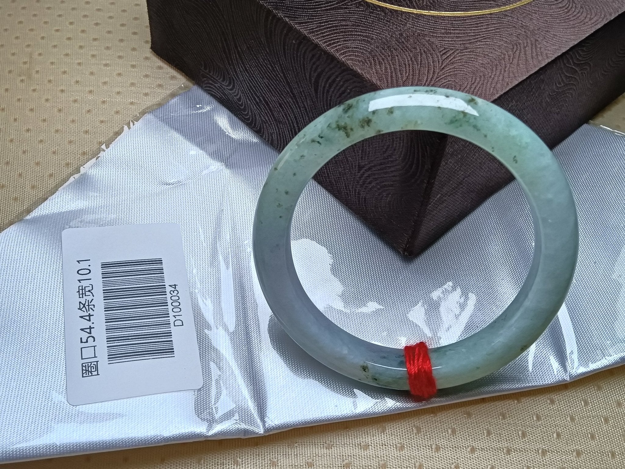 Trasparent Green mixed LavenderBurmese JGIA Certified Jadeite Bangle (Size:54 - 55mm) - Jadeite Ding