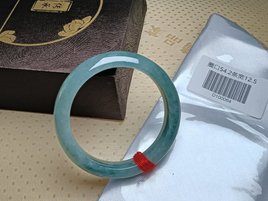 Watery Full Apple Green Nature Type - A Jadeite Bangles (Size:54 - 55mm) - Jadeite Ding