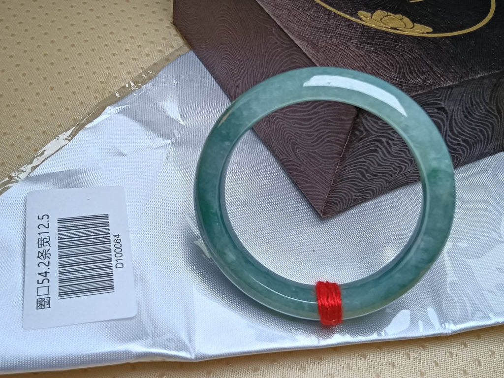 Watery Full Apple Green Nature Type - A Jadeite Bangles (Size:54 - 55mm) - Jadeite Ding