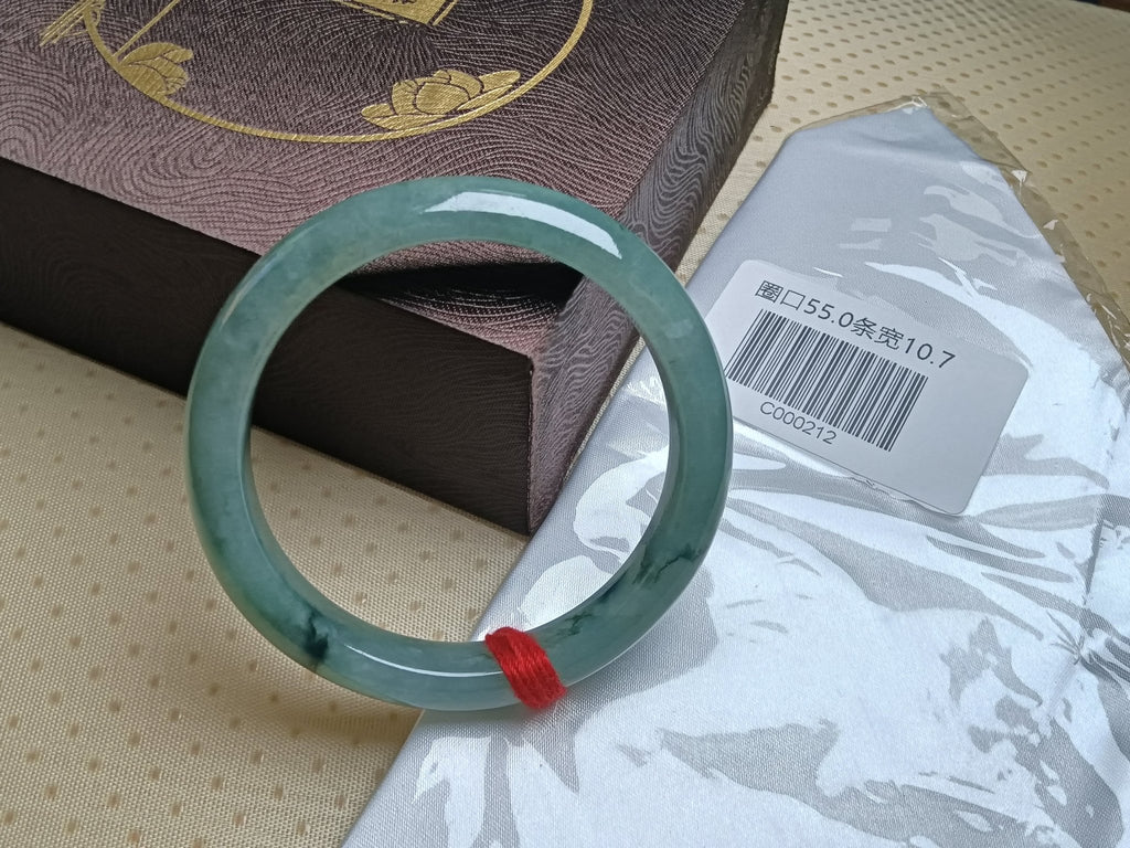 Watery Full Apple Green Nature Type - A Jadeite Bangles (Size:54 - 55mm) - Jadeite Ding
