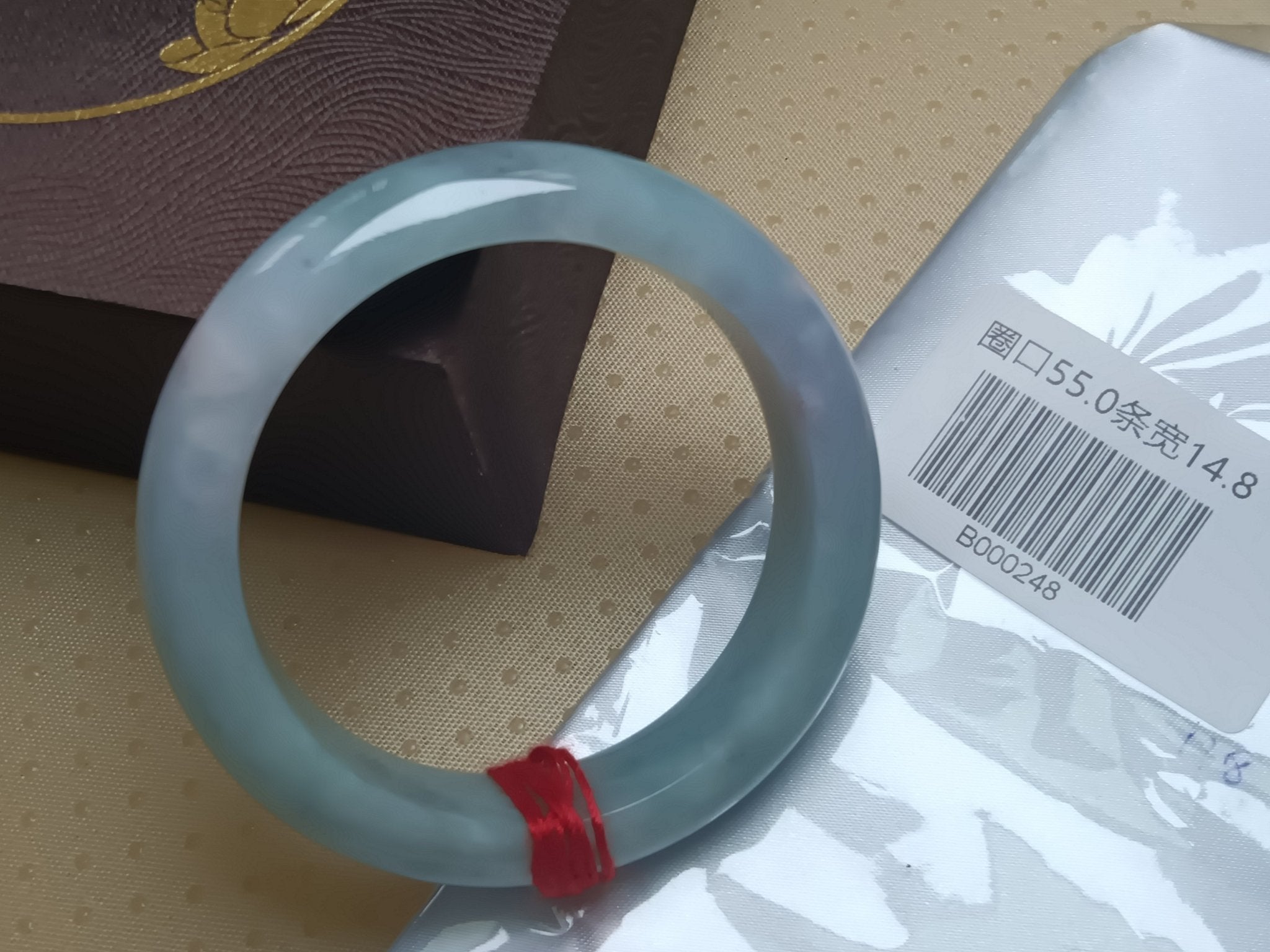 Watery Light Apple Green Burmese JGIA Certified Jadeite Bangle (Size:54 - 55mm) - Jadeite Ding