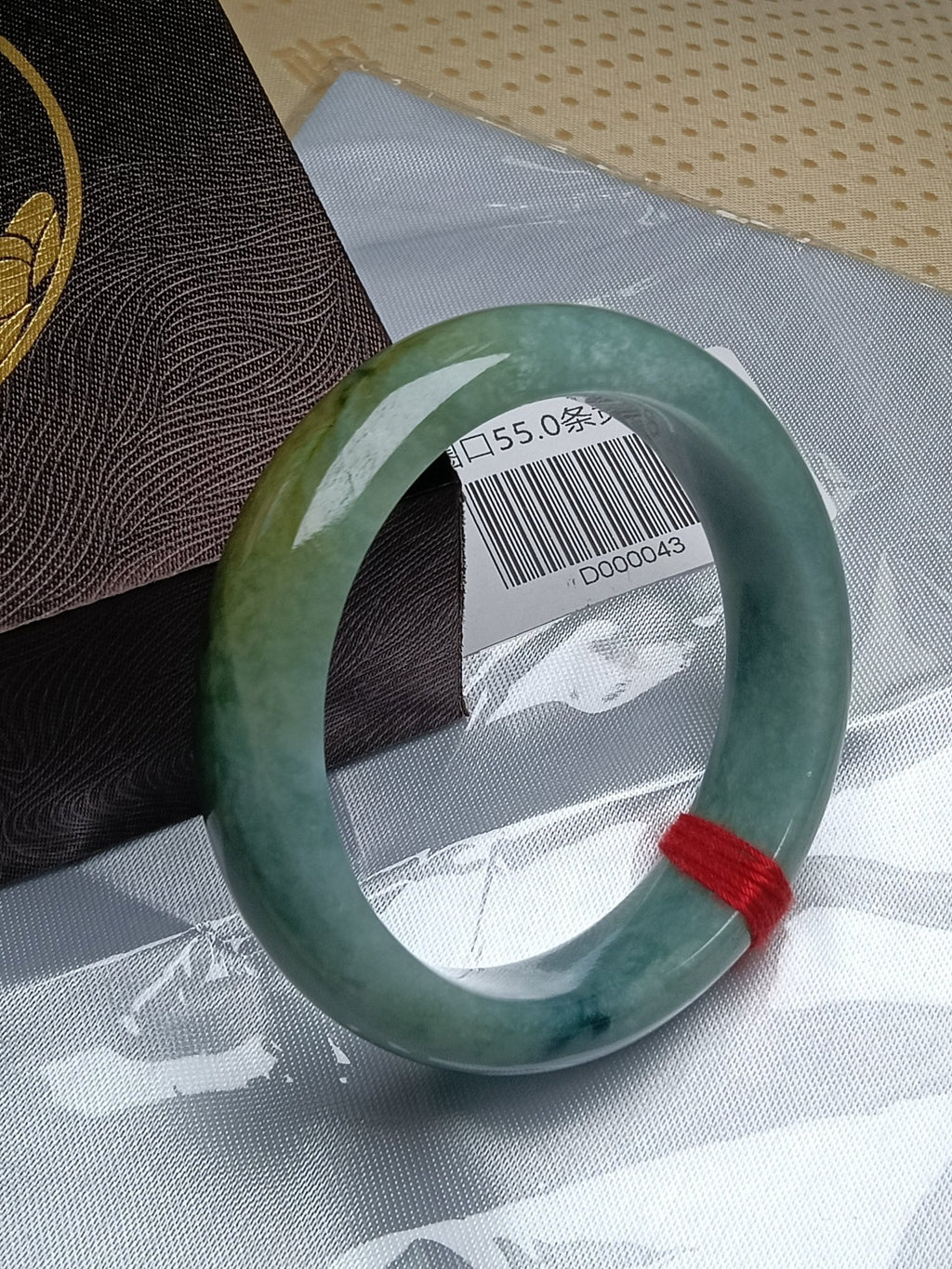 Watery&Icy Apple Green Nature Type - A Jadeite Bangles (Size:54 - 55mm) - Jadeite Ding