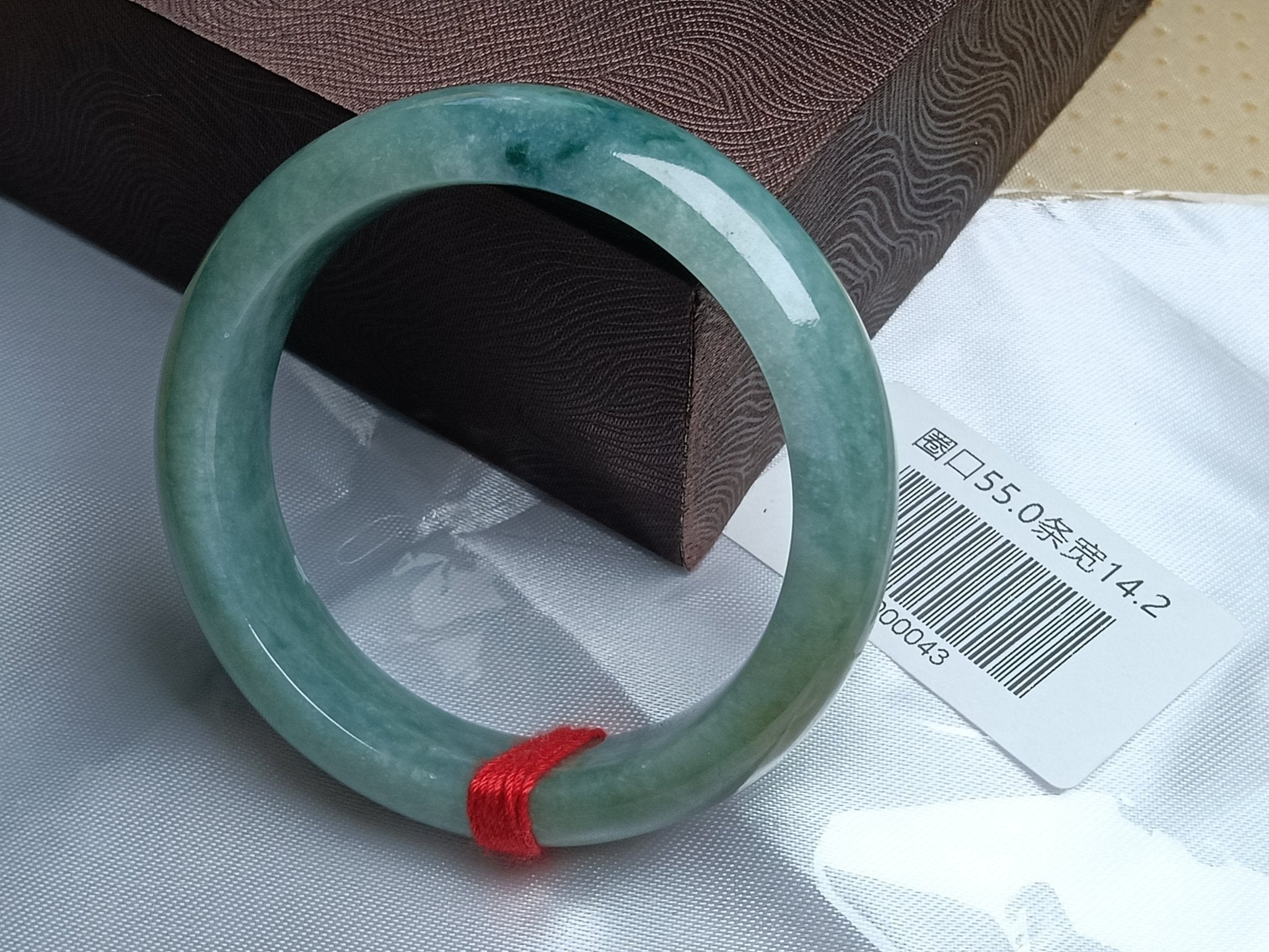 Watery&Icy Apple Green Nature Type - A Jadeite Bangles (Size:54 - 55mm) - Jadeite Ding